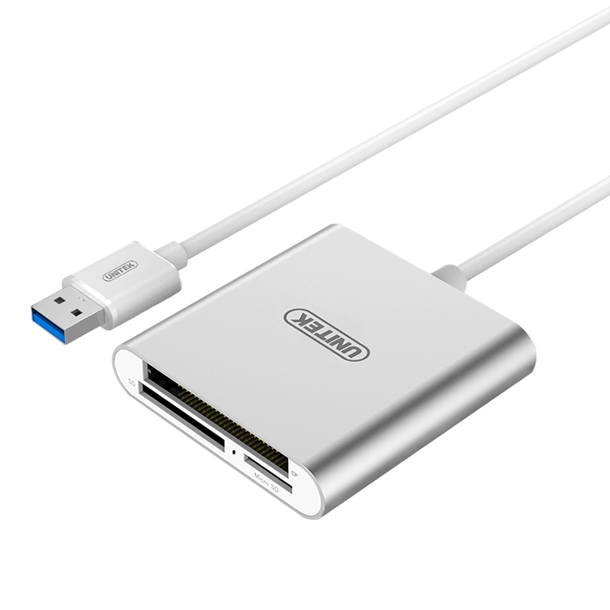 Y-9313 Unitek Y-9313 USB3.0 Aluminium SD/Micro SD/CF Card Reader - Image 1