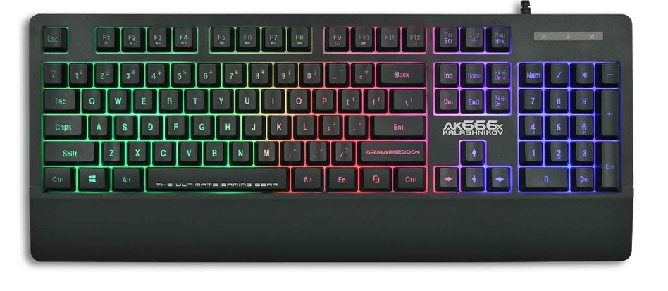 ak666x-0 Armaggeddon AK-666X Gaming Keyboard with Palm Rest - Image 1