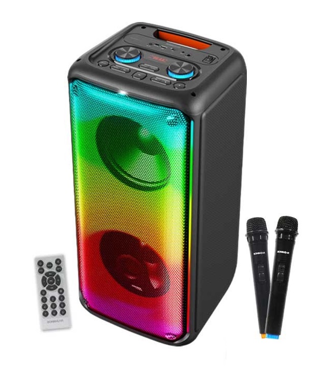 audioxpro800hd SonicGear AudioXPro800HD 2 x 8'' Portable Karaoke Speaker with Voice Changer & 2 x Wireless Microphones included - Image 1