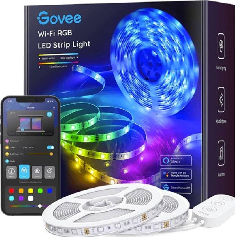 d79114aaeaf5c0bff21e254875a4b27b-hi Govee LED Light Strip RGB Smart WiFi & BT 10m H6110 - Image 1