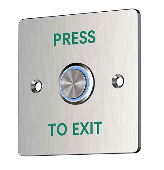 e41a17719ba646827d7387ddf9d1505e Zudsec Button Door Release Waterproof With Blue Light ZDBT-701BW-BL - Image 1