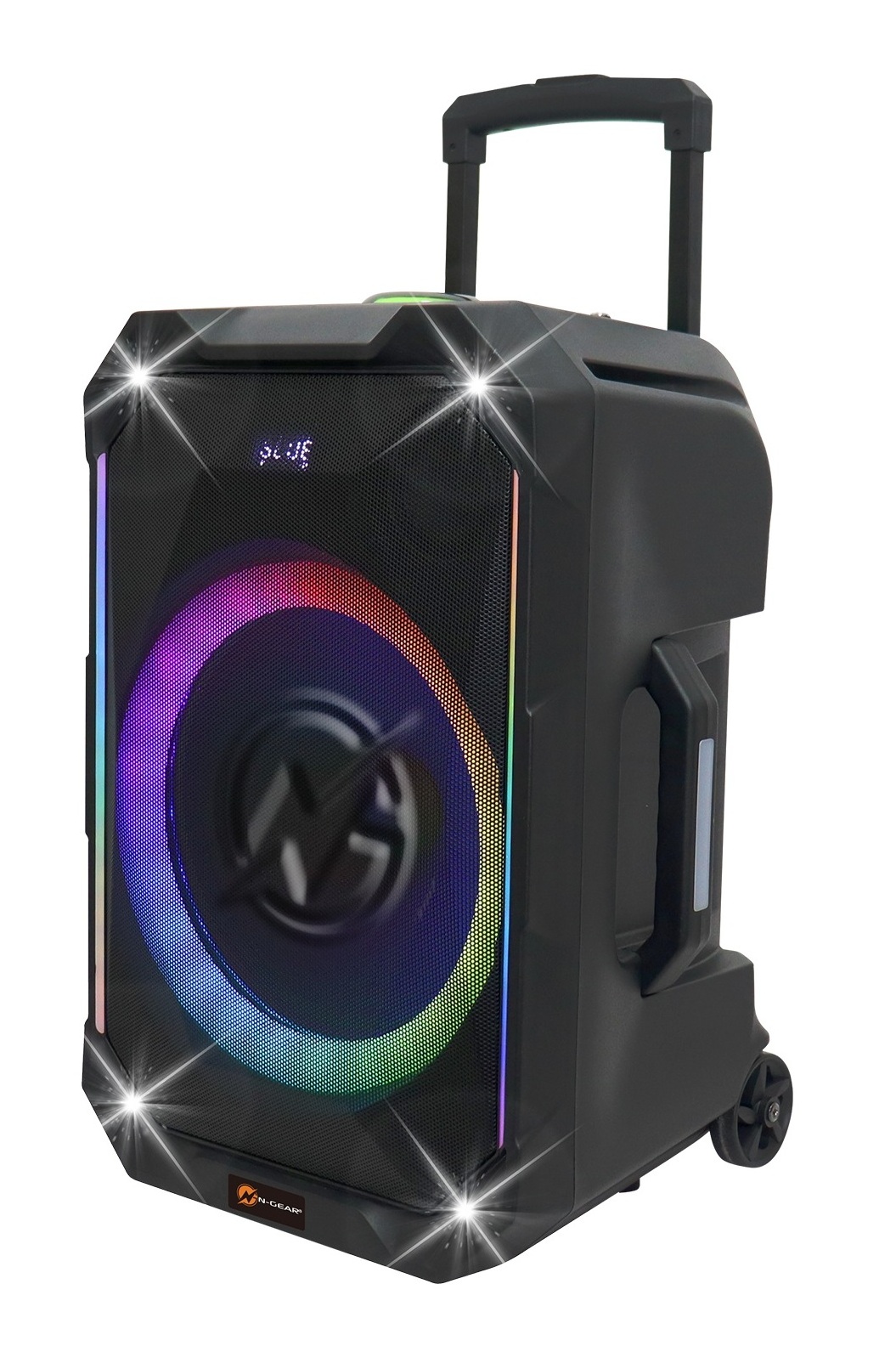 flash1040 N-Gear FLASH1040 10'' Portable Karaoke Speaker with 1x Wireless Mic LED Lights USB & BT - Image 1