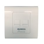 Kuwes Outlet Double Faceplate UK 86x86mm