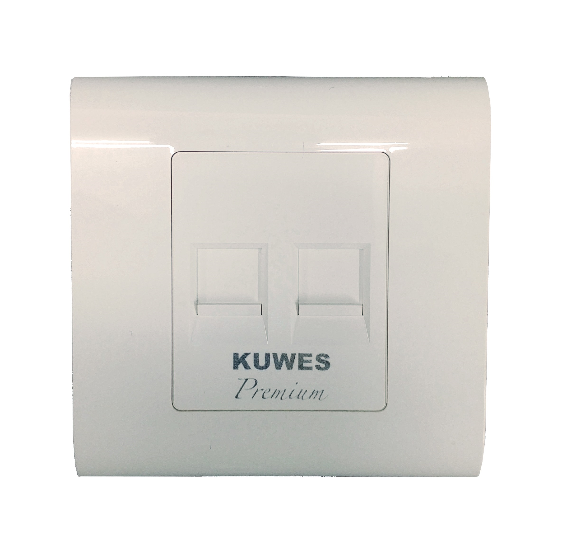 kuwes_1554898061 Kuwes Outlet Double Faceplate UK 86x86mm - Image 1