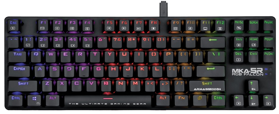 mka5r-1 Armaggeddon MKA-5R Black Mechanical Gaming Mechanical 87 Blue Keys - Image 1