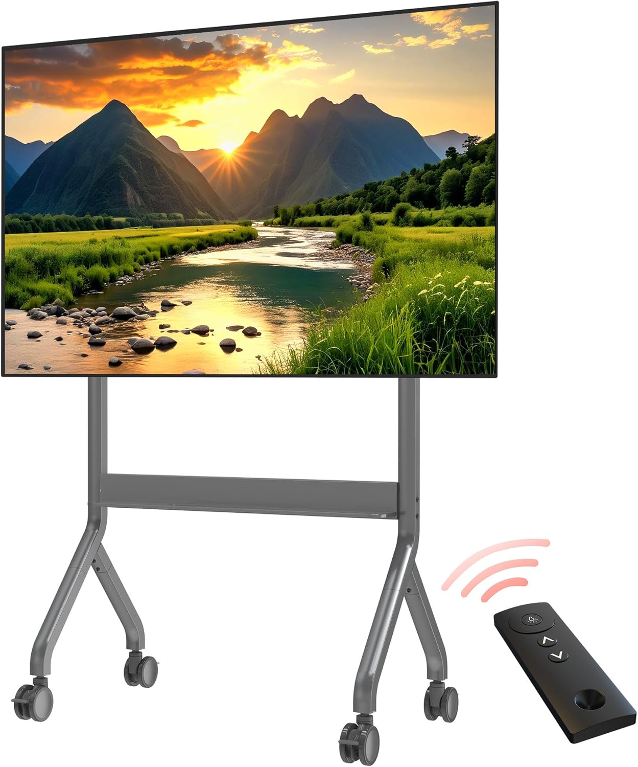 nb-p150-1 NBMounts P150 Motorized Trolley Adjustable up to 1.5m VESA 90x60 up to 90'' & 68kg - Image 1