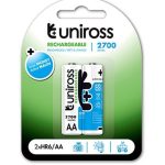 Uniross AA 2700 NiMH Rechargable Batteries 2 Pcs