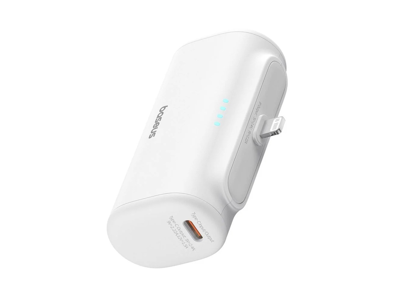 powerbank-baseus-P10068307213-00-02 Baseus Powerbank 20W 5000mAh Plug-In Lightning 20W White - Image 1