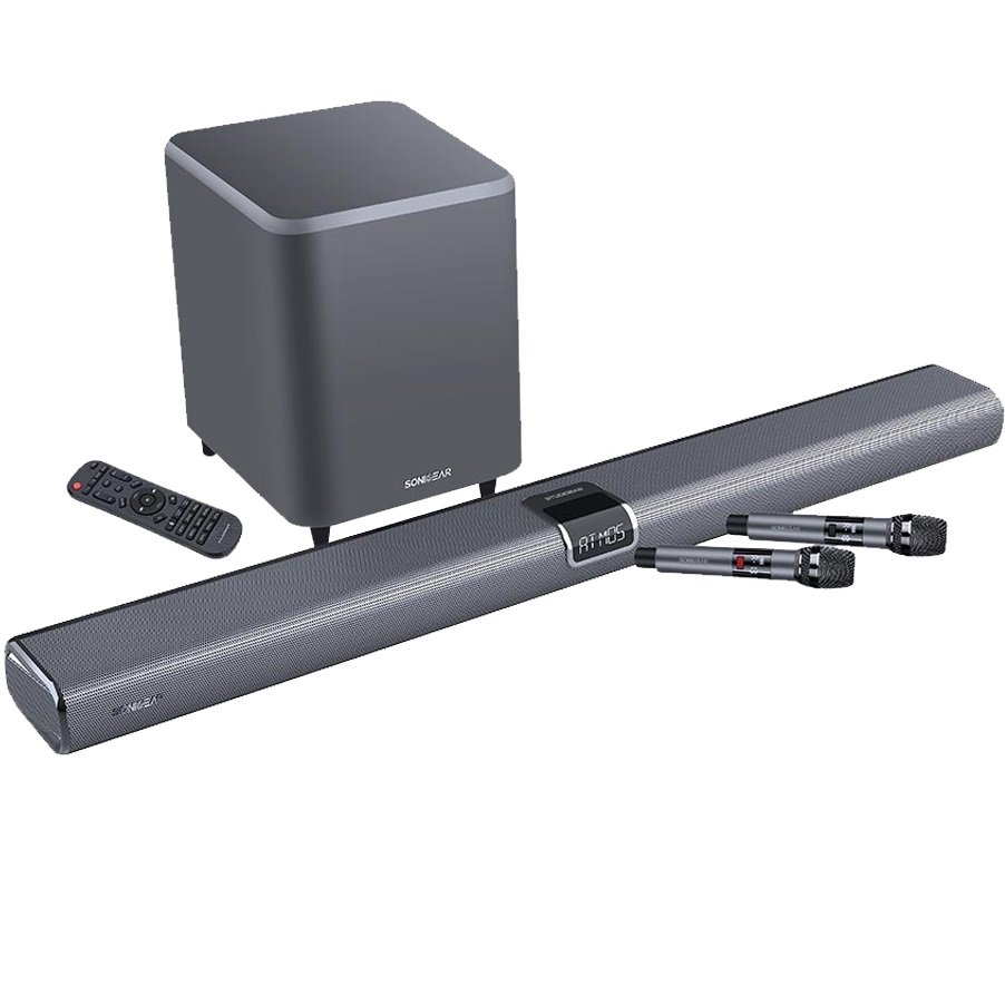 sonicgear_studiobar_3000_-_1 SonicGear STUDIOBAR 3000 Dolby Atmos 700W 5.1.2 Soundbar Incl 2xUHF Wireless Microphones 3xHDMI,BT,USB - Image 1