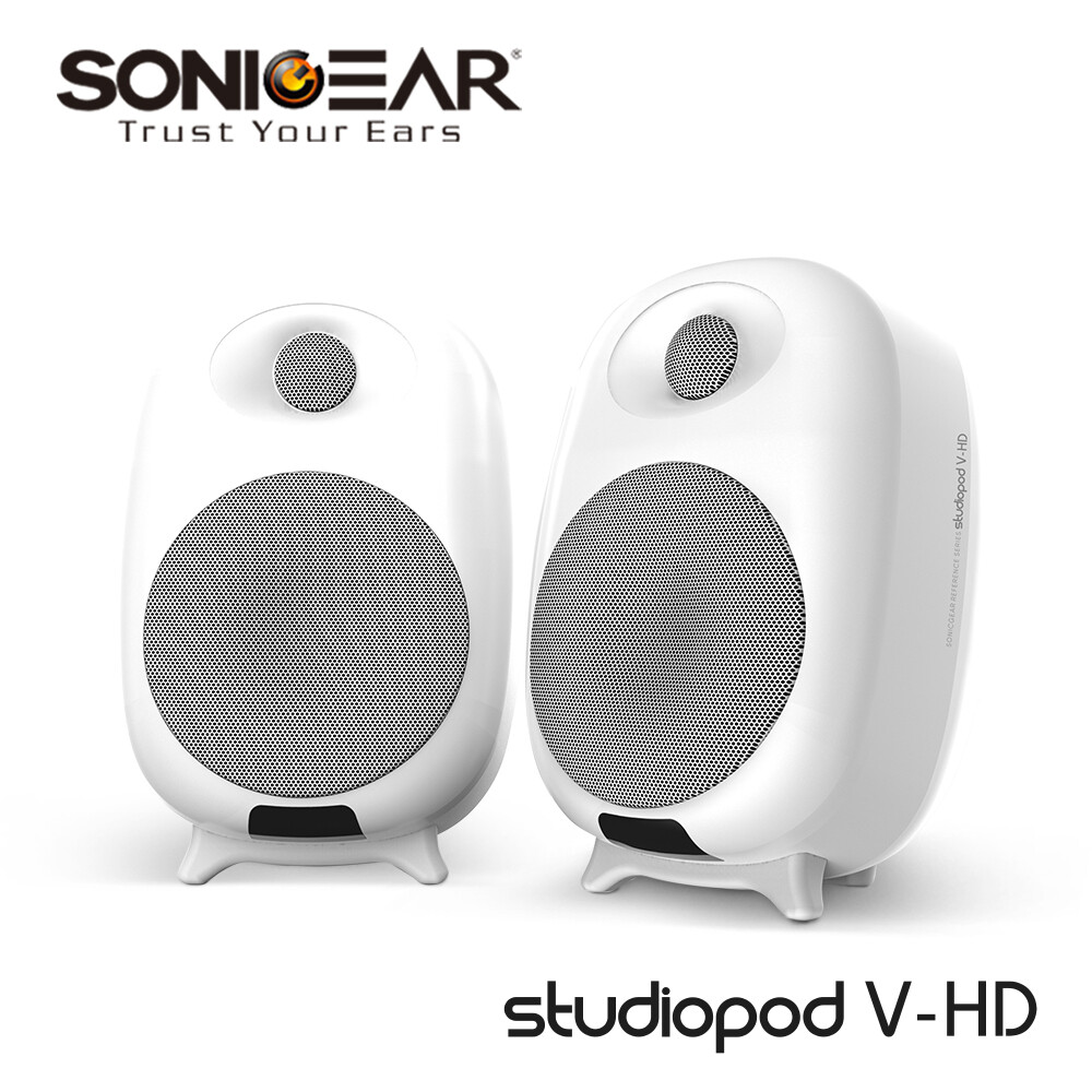 studiopods_white_1750606772 SonicGear StudioPod V-HD 2.0 80W Active Bluetooth Speakers Optical Input & Remote Control - Image 1