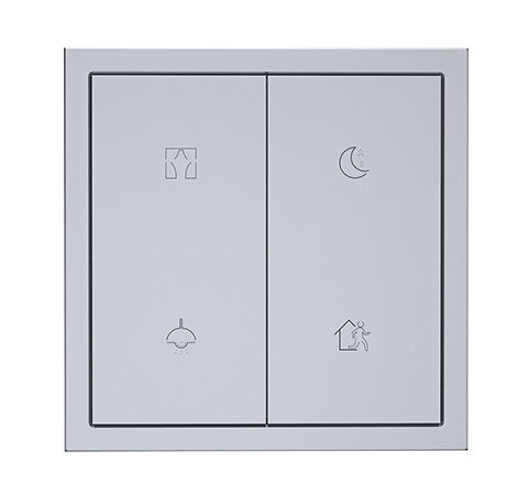 tileseries-sg-1_1760175911 HDL Smart Tile Series Aluminium Panel 2xButtons & 4xFunctions Space Gray - Image 1