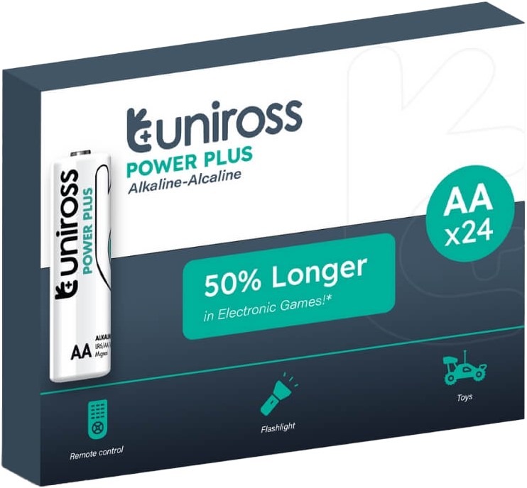 uniross_1111 Uniross Alkaline AA Power Plus Box of 24 Pcs - Image 1