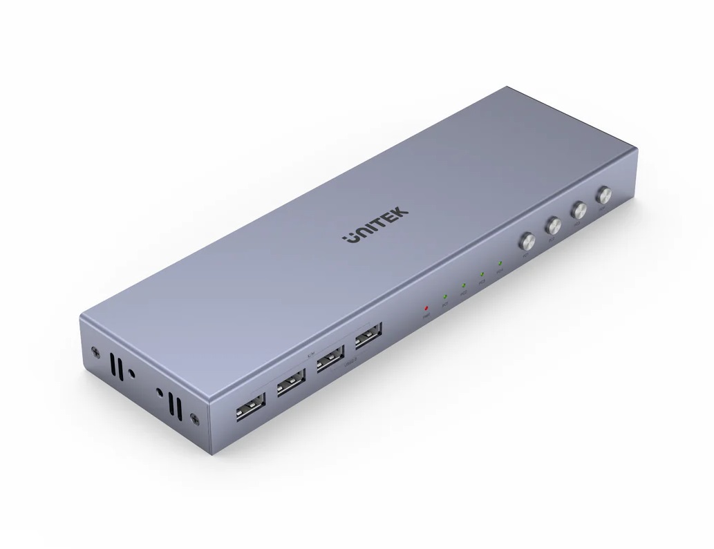 v306a-1 Unitek KVM HDMI 4K60Hz Switch 4-1 with 4-Port USB Hub V306A - Image 1