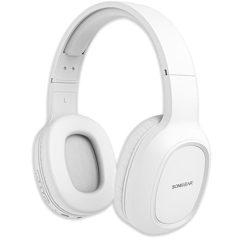 white SonicGear Headphones Bluetooth AIRPHONE 3 Type-C Mist White - Image 1