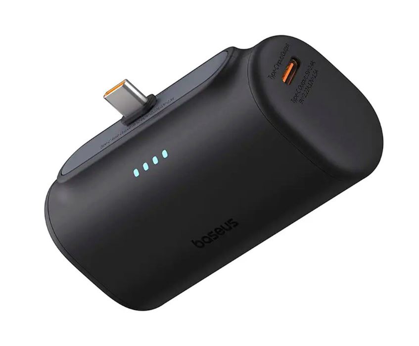 www Baseus Powerbank 20W 5000mAh Plug-In USB-C 20W Black - Image 1