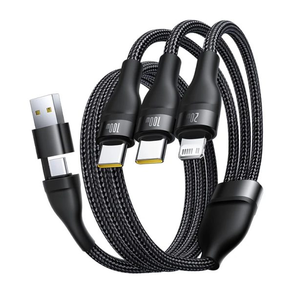Baseus Cable 3in1 USB-C/USB-C/Light to USB-C /USB A, Flash 3 Series 1.5m Black
