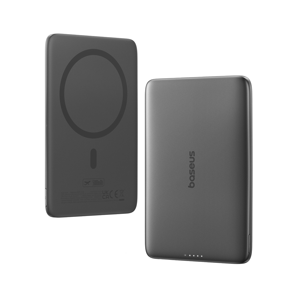 1 Baseus Powerbank Wireless 20W 5000mAh Magnetic PicoGo AM41 Ultra Black - Image 1