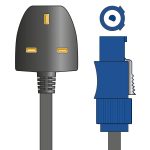 Citronic Twist and Lock to UK Plug Light & Sound Mains Cable 1.5m 114.091UK