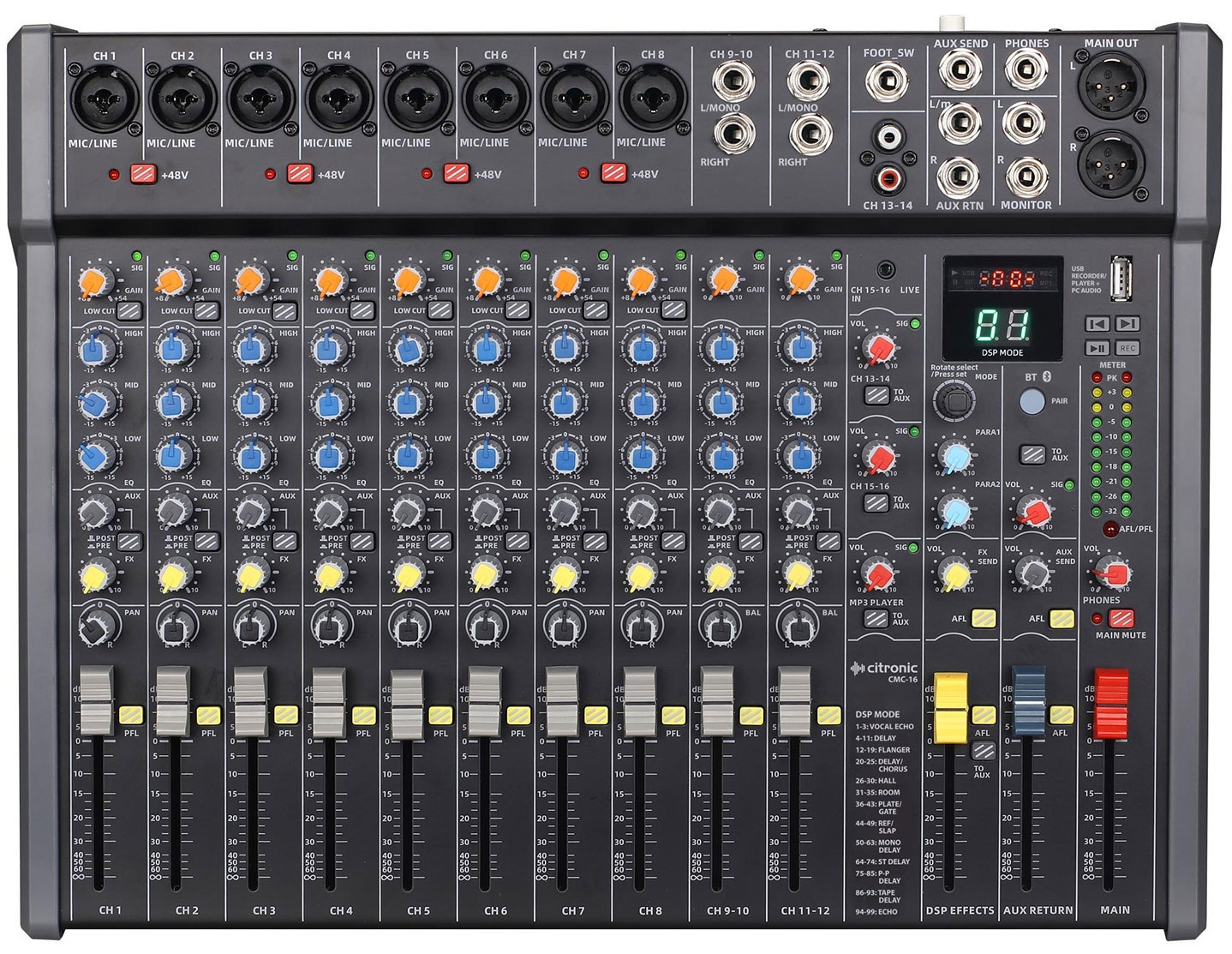 170942UK_CO1_1779078995 Citronic CMC-16 16ch Mixer Console with DSP USB Play-Record BT & PC Connectivity 170.942UK - Image 1