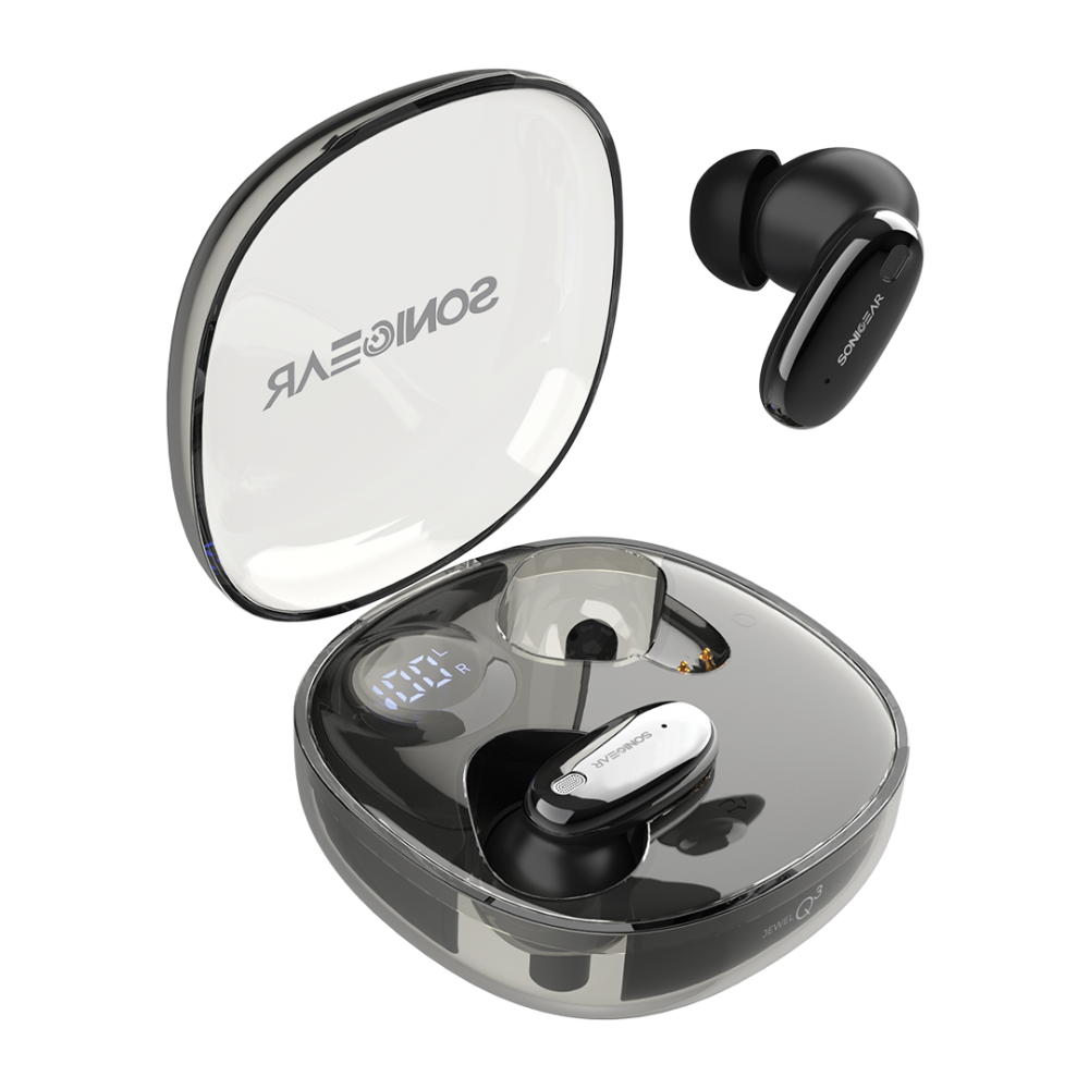 1_-_main_1775737004 SonicGear Earphones Bluetooth ANC+Display EarPump Jewel Q3 Black - Image 1