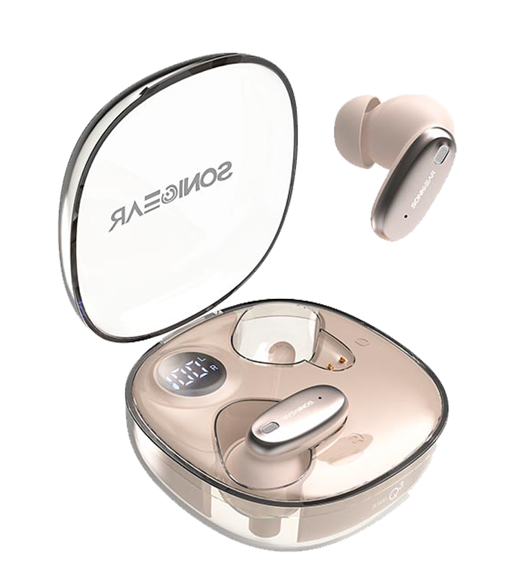 1_-_main_1775738089 SonicGear Earphones Bluetooth ANC+Display EarPump Jewel Q3 Desert - Image 1