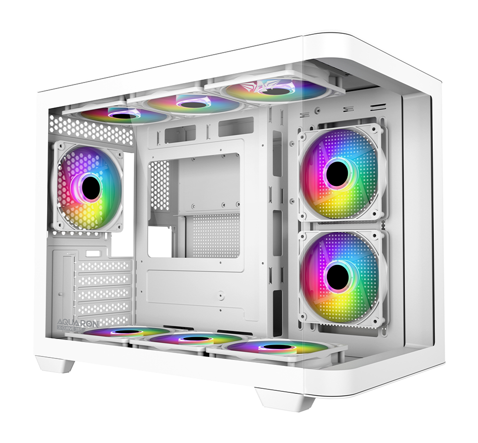 1_-_main_1775740024 Armaggeddon Gaming Case ATX AQUARON X-Curve GiGa 10 E X10 With 10x ARGB Fans White - Image 1