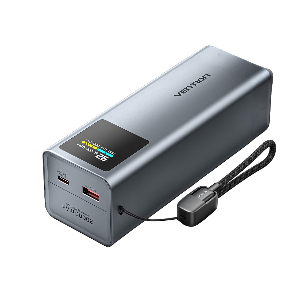 1_-_main_1776673011 Vention MA Powerbank 20000mAh 100W 2xUSB-C 1xUSB-A TFT Display +100W Cable FKCH0 - Image 1