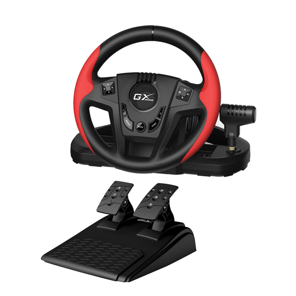 1_1768902212 Genius Gaming Wheel Vibration-Gears-2xFoot Pedals PC/PS3/PS4 SpeedMaster - Image 1