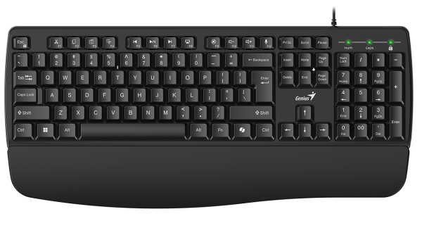Genius Keyboard Wired AI with Palm Rest KB-123 English
