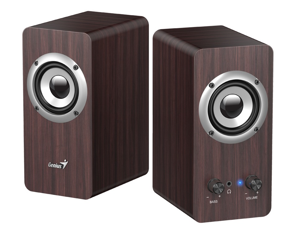1_1769177973 Genius PC Speakers 2.0 16W SP-HF400 Brown Wood - Image 1