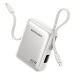 Vention Powerbank 10000mAh 45W Built-in USB-C & Lightning Cables FKMN0 Beige