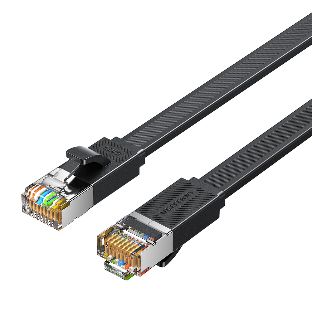 1_1770799282 Vention NETWORK Cable CAT7 Flat 1.5m Black ICGBG - Image 1