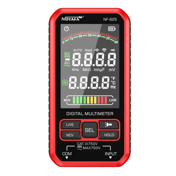 Noyafa Digital Multimeter for Resistance, Capacitance, Temperature, Frequency & AC/DC Voltage NF-625
