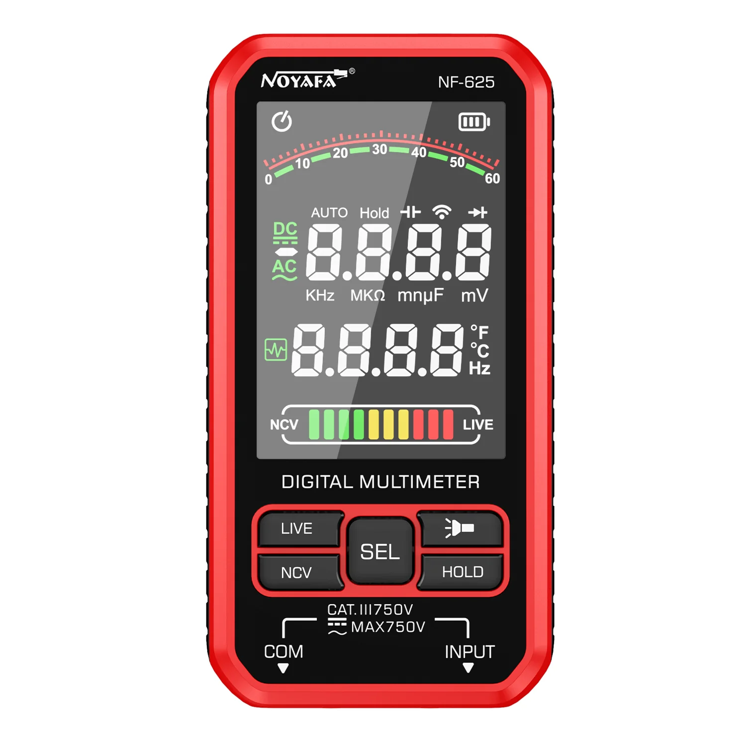 1_1770987206 Noyafa Digital Multimeter for Resistance, Capacitance, Temperature, Frequency & AC/DC Voltage NF-625 - Image 1