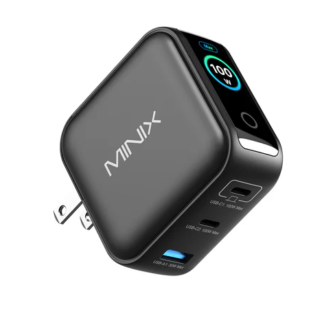 1_1774510007 MINIX GaN Wall Charger 100W 2x USB-C/1xUSB-A with LED NEO P3 PRO - Image 1