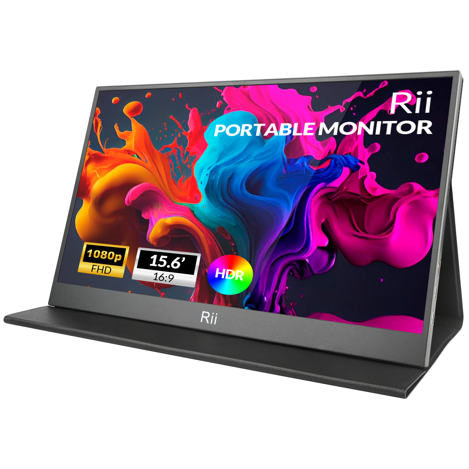 1_1775541284 Rii Monitor Portable 15.6" Full-HD with USB-C/HDMI & Case/Stand RS100 - Image 1