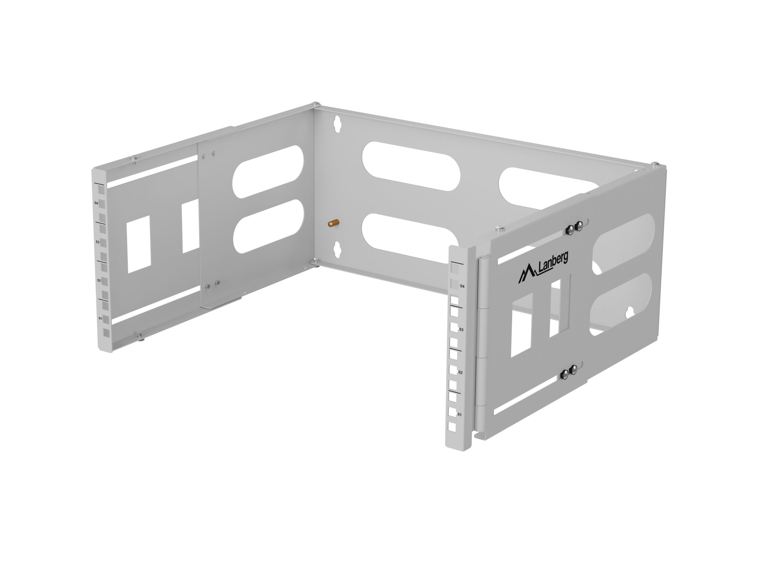 1_1775543238 Lanberg Rack Wall Mount Folding Bracket 19" 4U 497X400/240 Grey FB01-5404-10S - Image 1