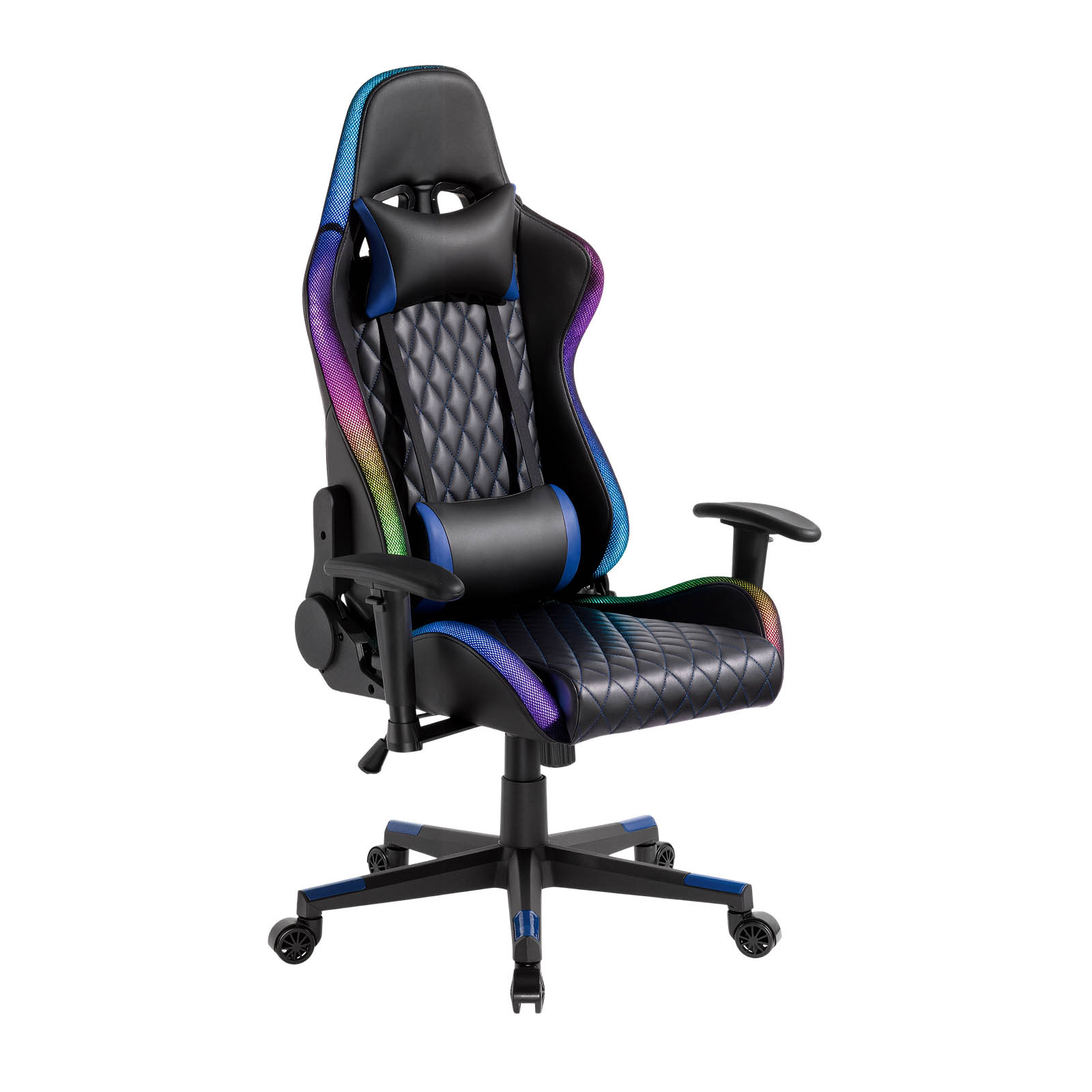 1_1778566229 Lumivida Gaming Chair with Headrest, Lumbar Support & RGB Lights CH06-30 Black - Image 1