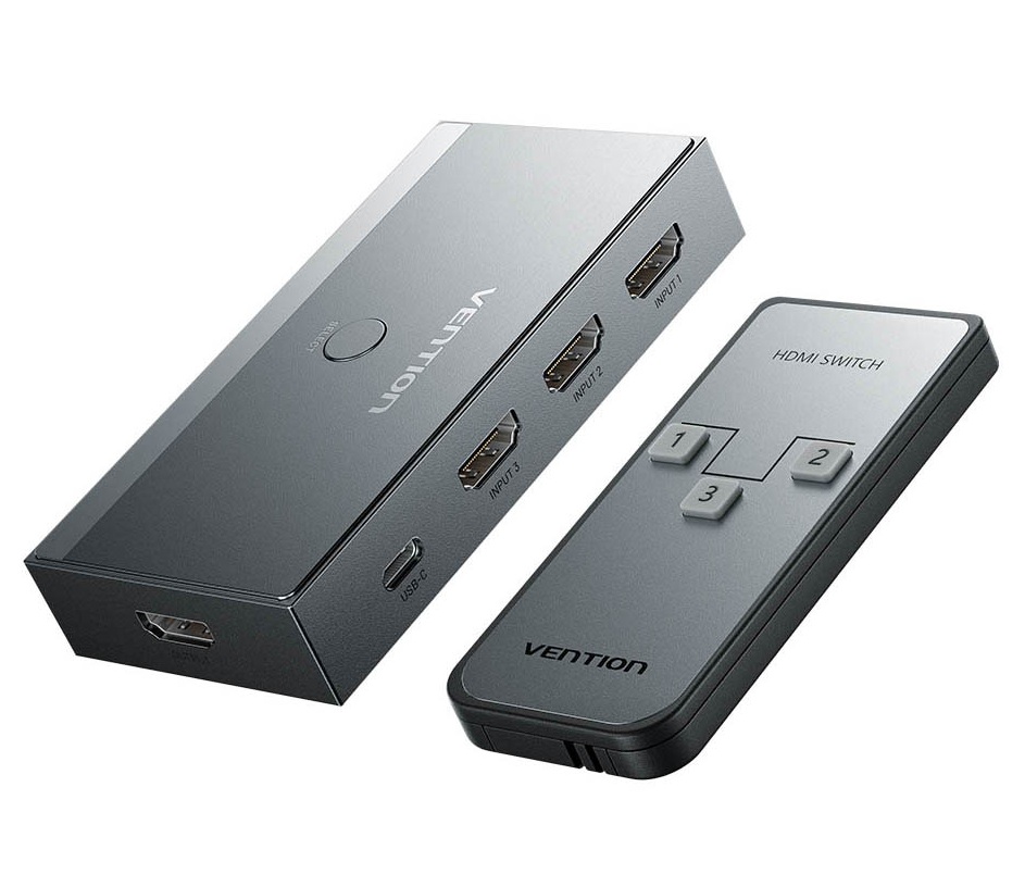 1_1778576328 Vention HDMI Switch 3-Port 8K 2.1 w/Remote Control AKRH0 - Image 1