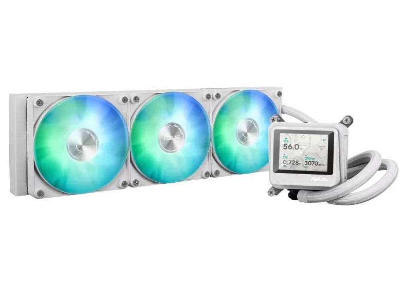 1_1779712502 ASUS CPU Liquid Cooler MAX Gaming Triple Daisy-Chained Fans 2.4" IPS Display LC 360 ARGB LCD White - Image 1