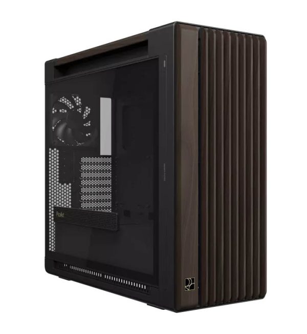ASUS PC Case ProArt ATX Walnut Wood Front Panel Tempered Glass Side Panel 3x Pre-Installed Fans IR Dust Indicator Type-C PA602 Wood Edition Modern Black TG