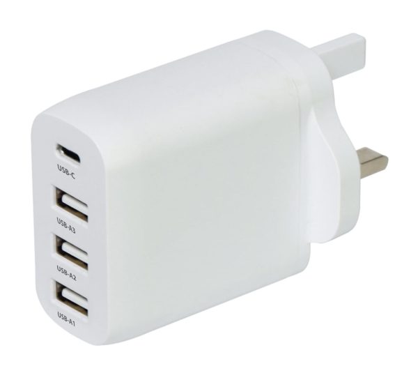 Mercury POWER Wall Charger 35W 3xUSBA 1xUSBC White 421.724UK
