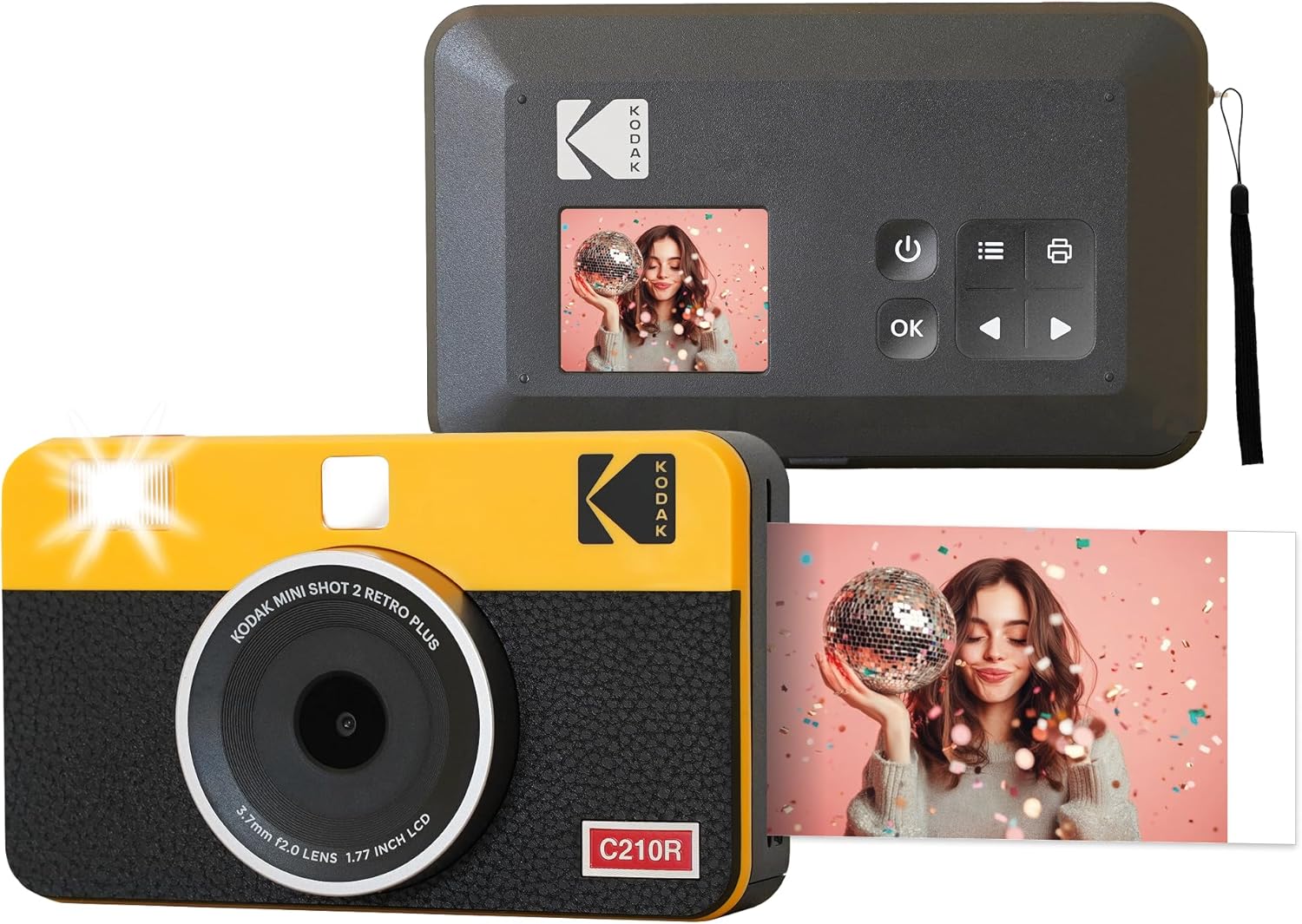 1_81TadI-kc1L._AC_SL1500_ Kodak Instant Camera & Printer RETRO Mini Shot 2 Yellow (2.1x3.4) - Image 1