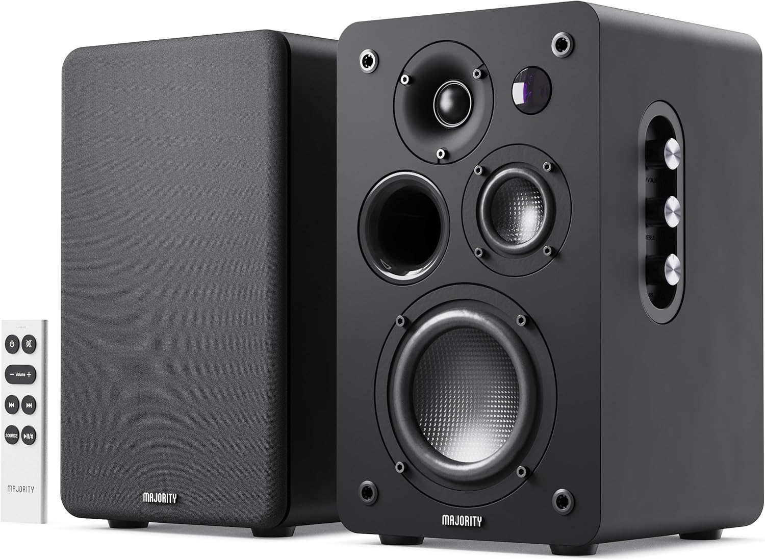1_91_a1NOW5WL._AC_SL1500_ Majority Speakers Active D100X 100W 5'' 3-Way BT/USB/HDMI/DSP/Phono Black (pair) - Image 1