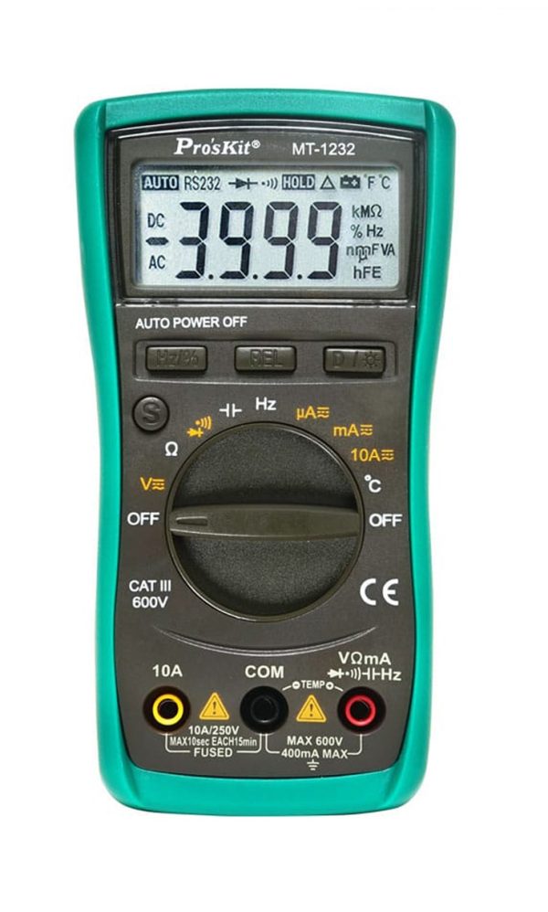 Proskit Digital Multimeter with Autorange and Capacitor Measurement MT-1232