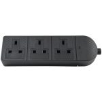 Mercury POWER Extension Trailing Socket Heavy Duty 3-Gang 13A Black 429.621UK