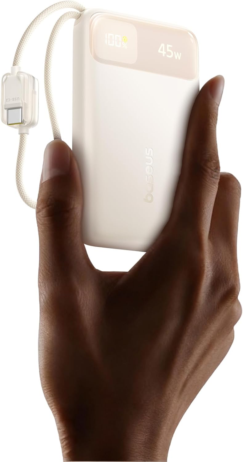 61SPUJgwdKL._AC_SL1500_ Baseus Powerbank 45W 10000mAh + Display EnerFill FC11 Beige - Image 1
