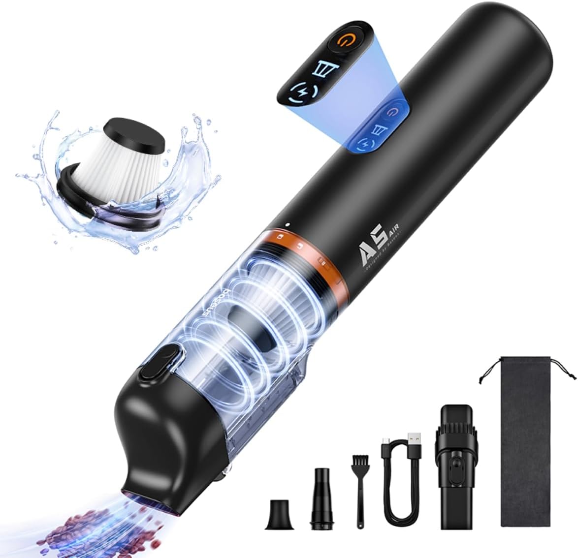61snS64kfXL._AC_SL1200_ Baseus A5 Wireless Car Vacuum Cleaner 16000PA - Image 1