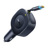 Baseus Car Charger 30W VR2 with Retractable Cable Black