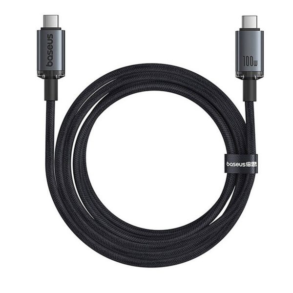 Baseus Crystal Shine USB 3.2 Full-Featured Fast-Charging Data Cable USB-C to USB-C 100W 1.5m 20Gb Cluster Black